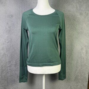 Lululemon Swiftly Tech Shirt Womens 6 Green Long Sleeve Race Length Active Gym
